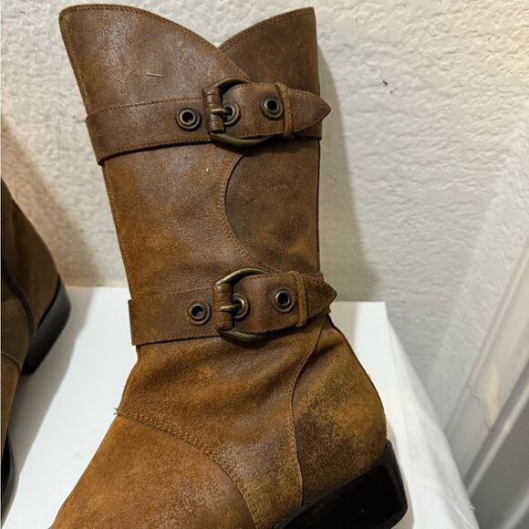 DONALD J PLINER WOMEN BOOTS BROWN SUEDE RIDING MOTORCYCLE EQUESTRIAN SIZE US 7M - Picture 16 of 16
